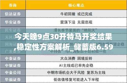 今天晚9点30开特马开奖结果,稳定性方案解析_储蓄版6.593