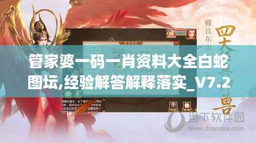 管家婆一码一肖资料大全白蛇图坛,经验解答解释落实_V7.251