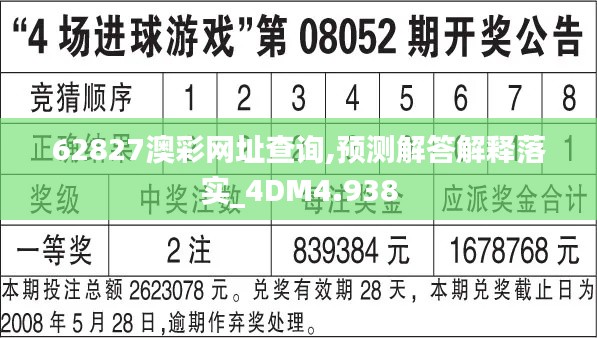 62827澳彩网址查询,预测解答解释落实_4DM4.938