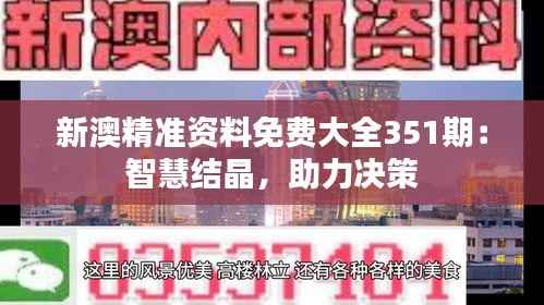 新澳精准资料免费大全351期:智慧结晶,助力决策